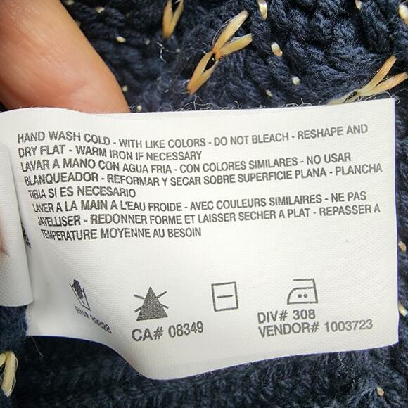 NWT Nine West Jeans Sweater LARGE Cowl Neck Wicked Navy Roxanne Missy Shiny NEW - Picture 10 of 11